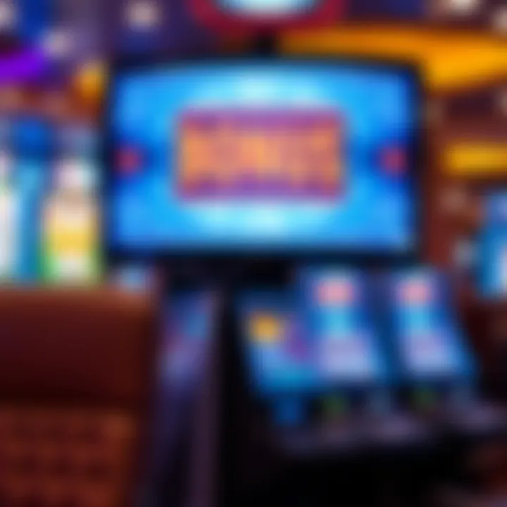 A close-up of a bonus offer displayed on a digital screen in a casino.