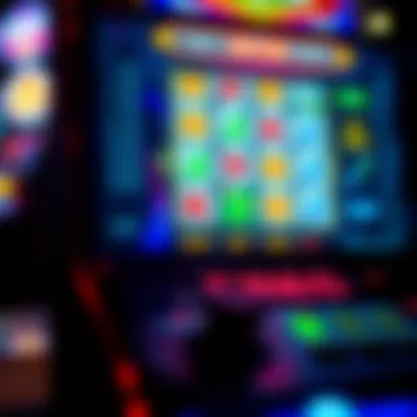 A close-up of a computer screen showing an online slot machine in action, highlighting gameplay.