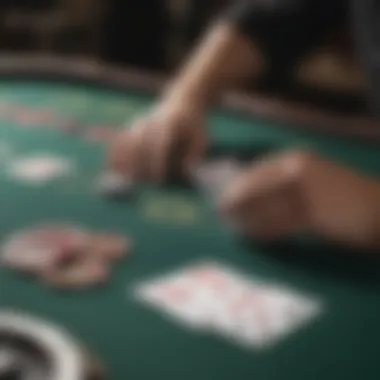 A strategic player engaged in a live blackjack game.