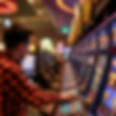 Player engaging with a modern slot machine