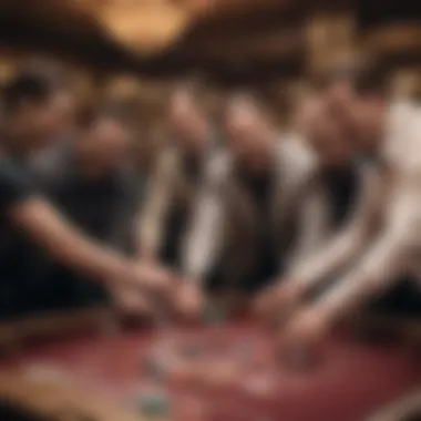 A group of players celebrating a win at a craps table